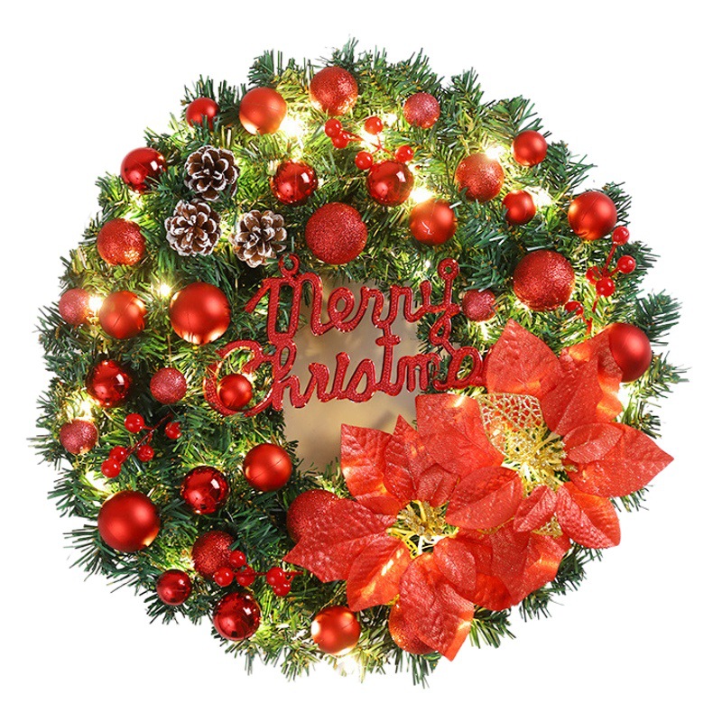 Guirnalda decorativa de Navidad 40/50/60cm Guirnalda decorativa de Navidad diseño de la escena de la ventana de ratán