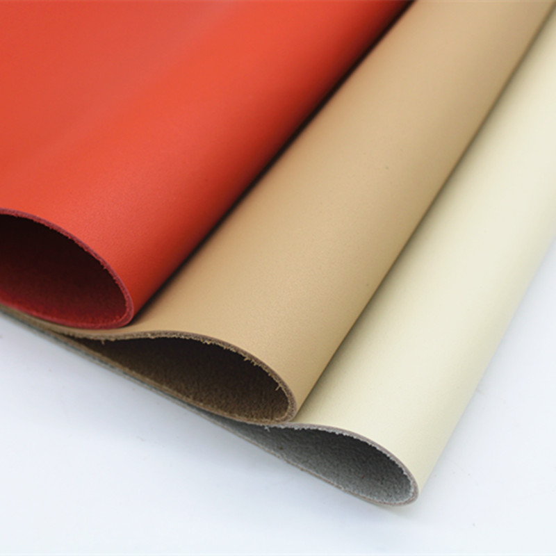 2mm厚牛皮皮料真皮头层红色平纹桌垫坐垫鞋面卡其色进口黄牛