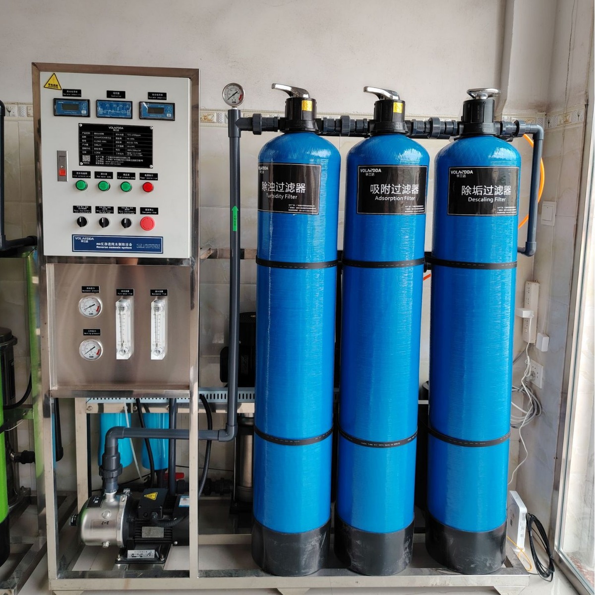 华兰达净水设备 0.5吨反渗透设备 自动化设备 单级双极过滤