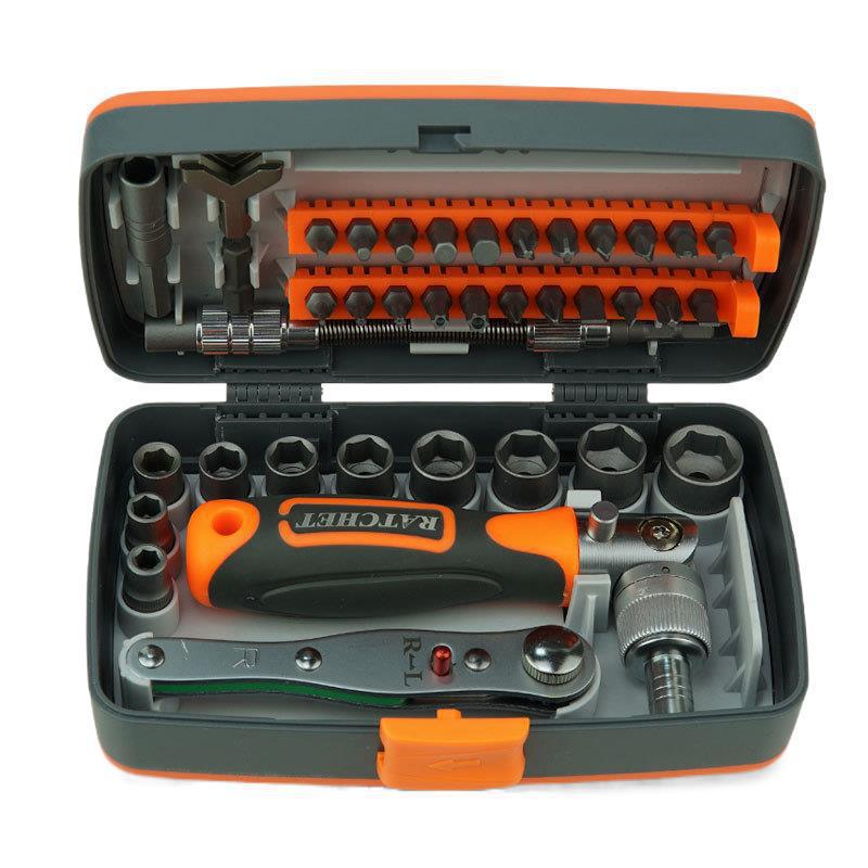 38合一棘轮扳手套筒汽修工具套装组合套管维修汽车修理修车工具箱
