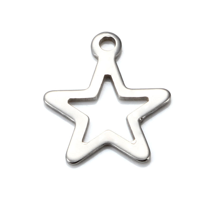 Acero inoxidable estrella de cinco puntas accesorios de la joyería pequeño colgante DIY collar pulsera moda estrella colgante cadena de la cintura Accesorios