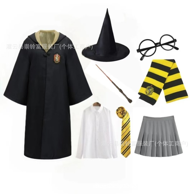 哈利波特同款cos服树脂法杖连帽长袍披风服装儿童万圣节表演服|undefined