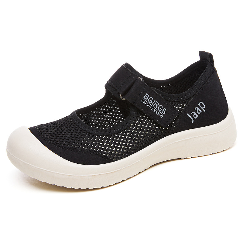 Zapatos de mujer todo-fósforo verano nuevo estilo cómodo zapatos perezosos zapatos casuales transpirables transfronterizos cómodos zapatos de tela de mujer con velcro