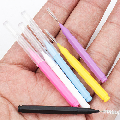 Wholesale colorful mini brow brush, portable beauty aid product eyelash brush for beauty salon use