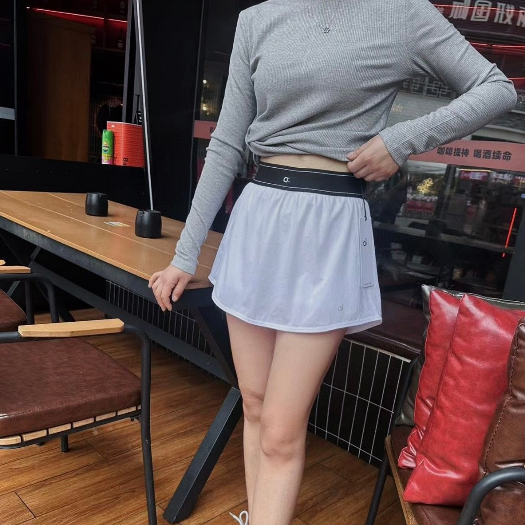 A1 Spring and Summer New Tennis Skirt Women's Sports Short Skirt Loose Running Skirt Fake Two-Piece Anti-Exposure Fitness Skirt