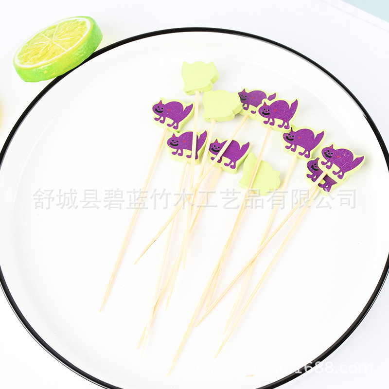 Animal creativo horquilla de fruta decorativa horquilla de fruta bandeja de bambú desechable horquilla de moda horquilla de vino suministro de fábrica