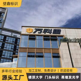 楼顶大字幕墙发光字门头招牌字亚克力展示牌酒店写字楼商场广告牌