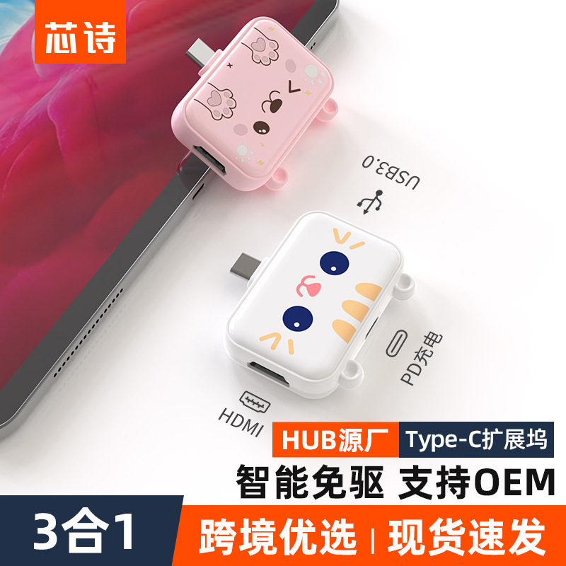 Private mode 3 in 1type-c docking station usb hub docking station for mobile phone ipad tablet dedicated converter