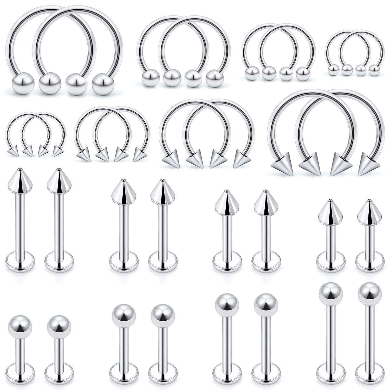 Cross-Border Wholesale Jewelry European And American Simple Horseshoe Rod U-Shaped Piercing Eyebrow Street Ear Bone Stud_voghion.com