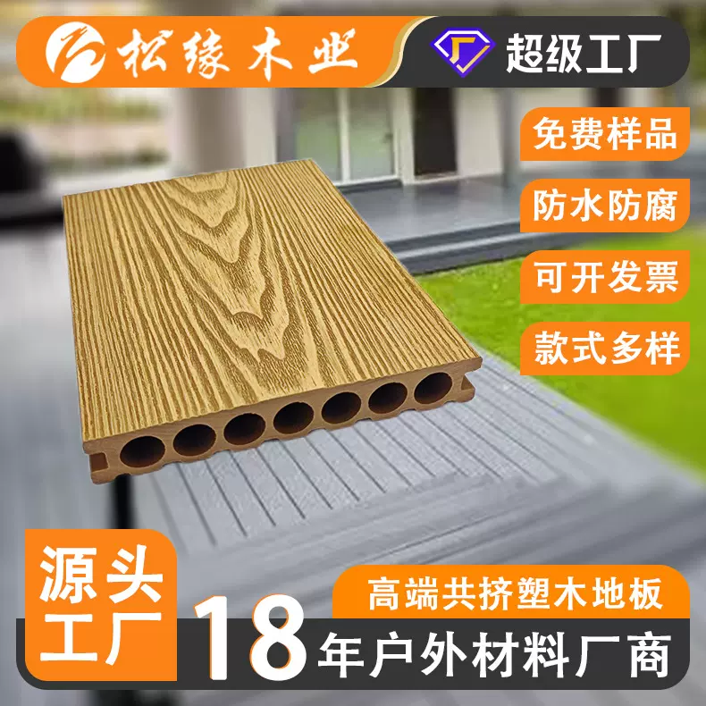 室外3D浮雕防腐塑木地板户外防水防潮花园露台庭院专用地板
