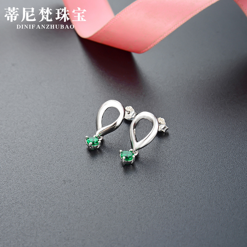 Fábrica creativa pendientes accesorios Corea del Sur s925 pendientes de cristal de plata pendientes de la joyería elegante de las mujeres