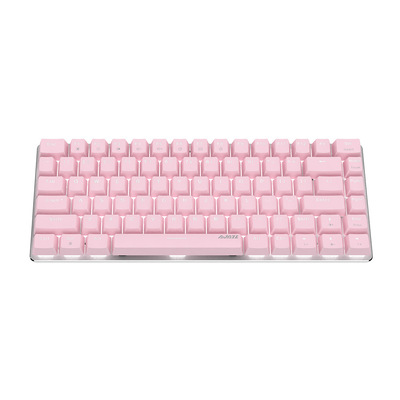 黑爵AK33粉色机械键盘青轴红轴可爱女生家用办公游戏全键无冲键盘