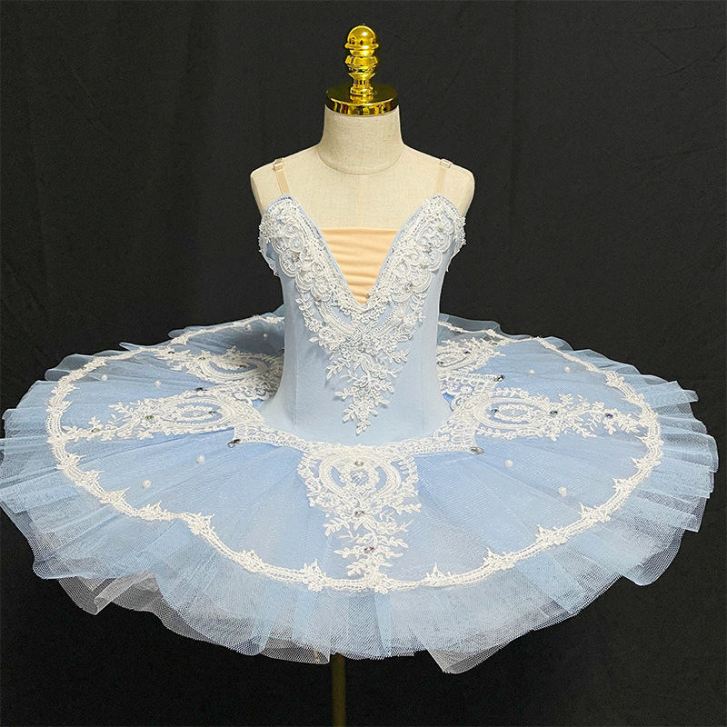 Girls White Blue Purple tutu skirt ballerina Ballet Dance Dresses for kids  toddlers embroidery lace straps bitter gauze stage costumes leotard dress