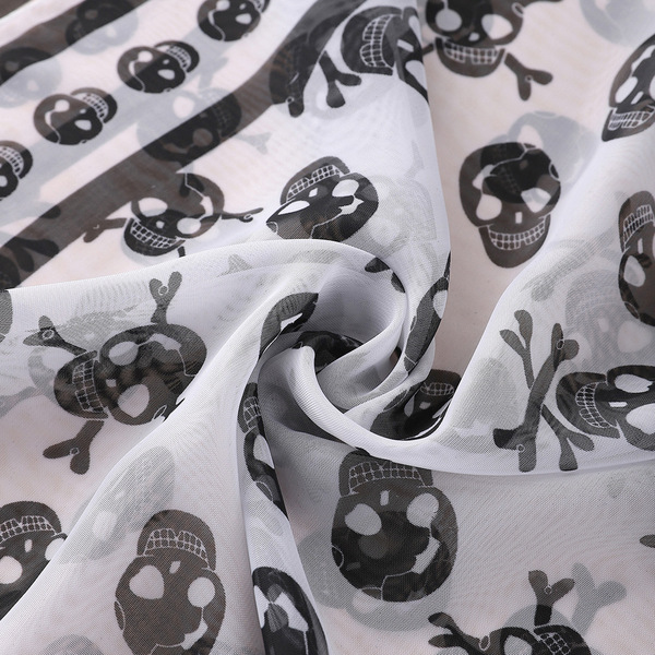 Chiffon scarf positioning skull seaside holiday scarf print mid…