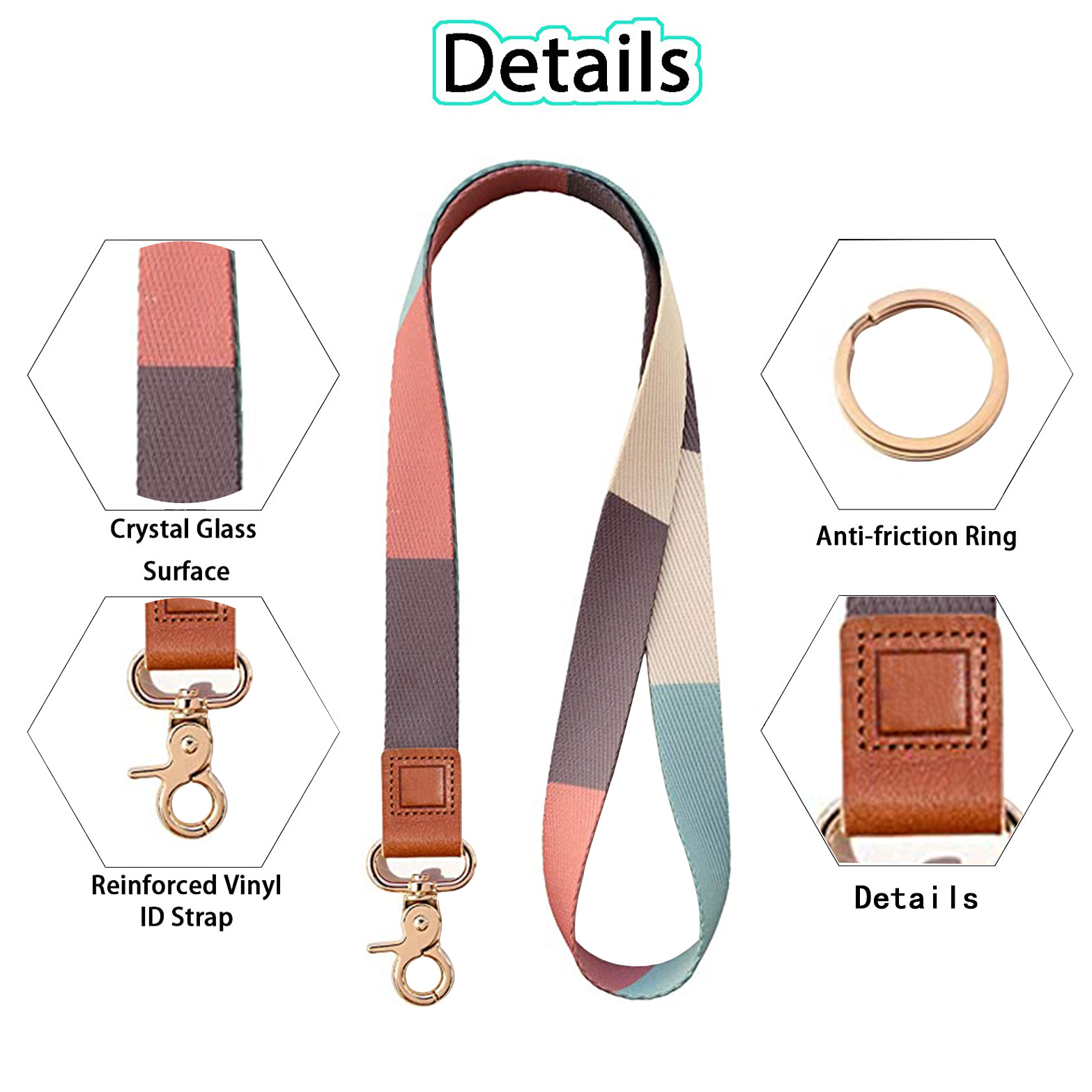 Venta caliente transfronteriza Nuevo poliéster engrosado geométrico estampado floral push teléfono móvil clave ID tarjeta titular cordón