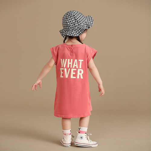 Girls' Dress Summer 2024 New Style Children's Dress Little Girl Loose Dress Children's T-Shirt Dress Girls' Dress Cotton 