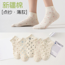 春夏袜子女可爱卡通点纱女船网高颜值学院风吸汗透气百搭棉袜批发