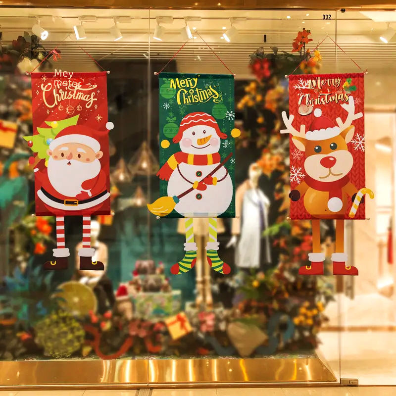 Cross-border Christmas Elk, Snowman, Old Man, Flag Decoration, Shopping Mall, Bar, KTV, Props, Atmosphere Pendant