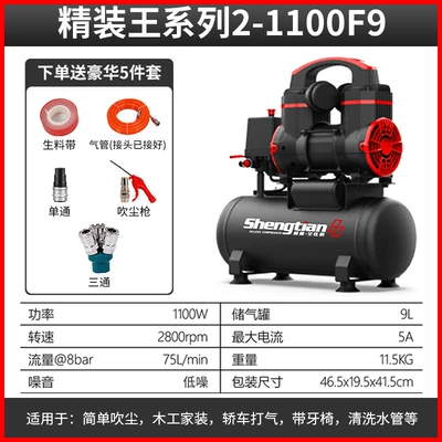 Hava kompressorları small 50L compressor pumping 120L - shengtian-9l-air-pump-1100w