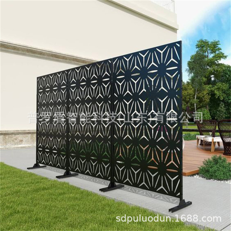 Hot Sale CNC Screen Laser Cut Partition Hollow Guardrail Perspective Fence Metal Decorative Railing Privacy Screen