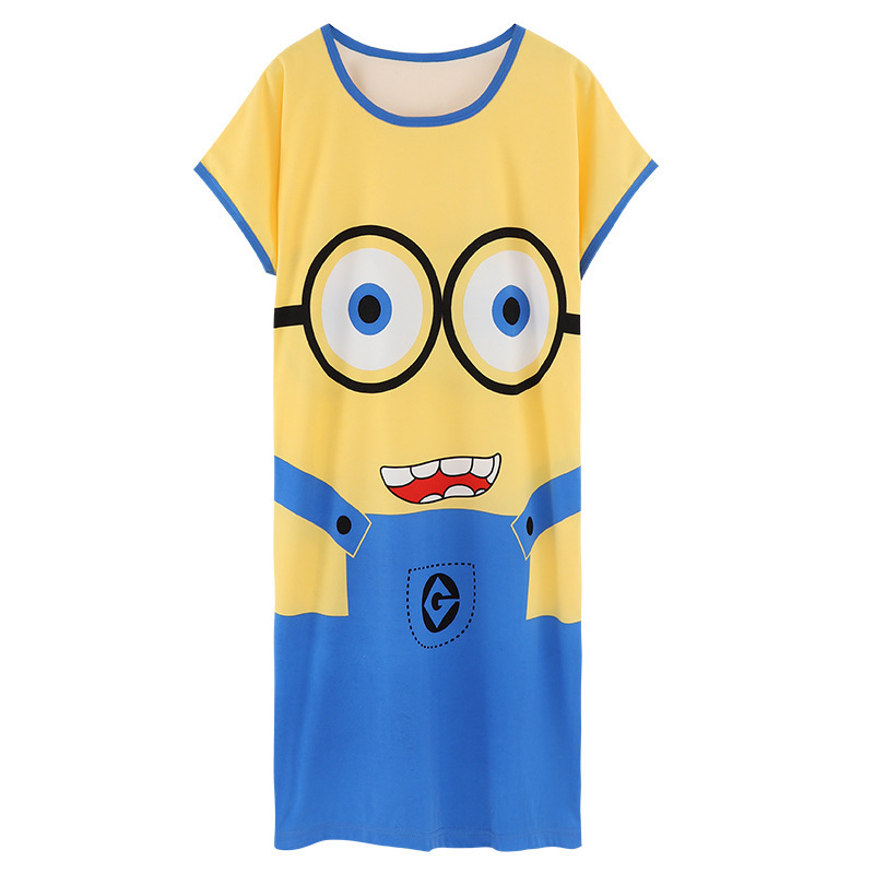 Ventas directas de la fábrica una variedad de pijamas camisón de las mujeres Vestido de manga corta suelta de dibujos animados de verano transfronterizo Comercio exterior al por mayor Sudeste de Asia