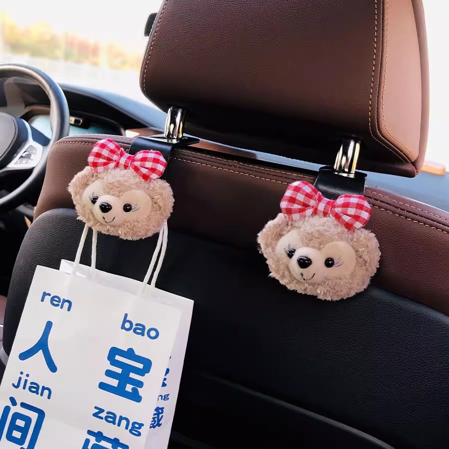 Enganchos lindos para el asiento trasero del automóvil interior del automóvil trasero interior de dibujos animados gancho para el automóvil gancho del respaldo del asiento pareja multifuncional