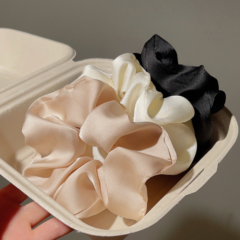 16g Weight Hair Tie Hair Accessories Type 1 Piece Quantity Holiday, Daily Occasion Solid Color Pattern Women's Gender Simple Style Style Satin Pork Intestine Hair Band   Artificial Silk Rubber Band Simple Retro Headband Hair Accessories 1