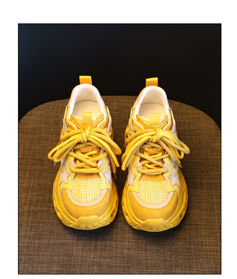 Giày sneaker nữ đế dày chunky lưới thoáng khí tăng chiều cao — màu trắng chi tiết 19