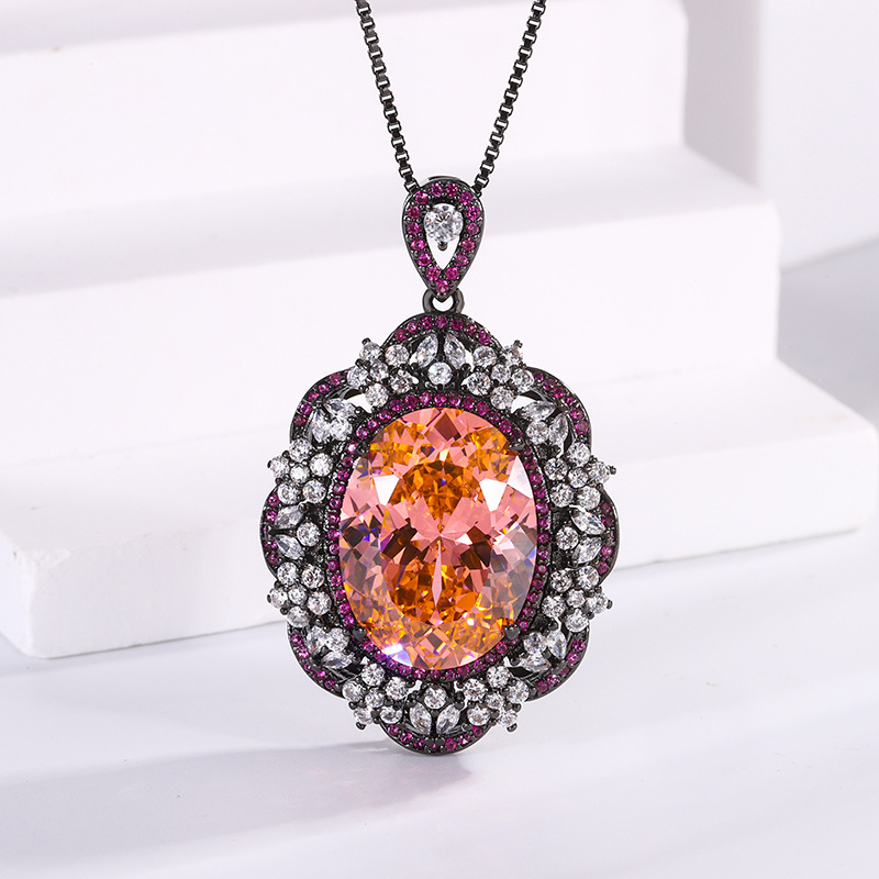 Nido de pájaro de oro negro Chapapalacha colgante con cadena