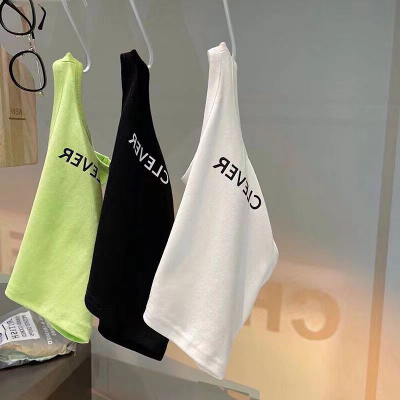 Verano niños y niñas chaleco camisola estilo occidental personalidad de los niños moda Comercio exterior ins letras desgaste interior desgaste exterior superior