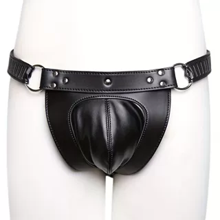 情趣用品带锁皮裤贞操皮裤成人品男士PU玩具黑色男款成年