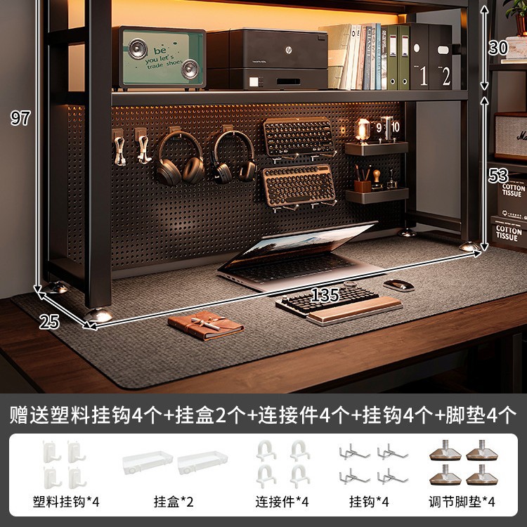 Estante de escritorio, tablero de agujero, escritorio, escritorio vertical de varias capas, estantería, escritorio de computadora de almacenamiento integrado, estación de trabajo