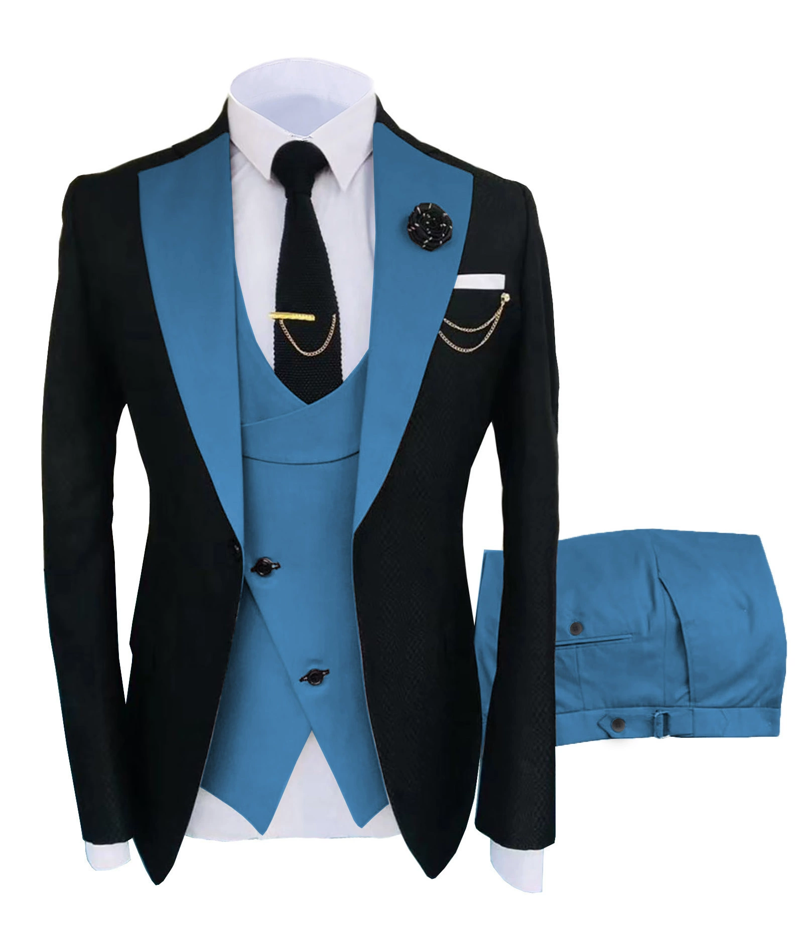 Классический костюм куртка, свадебное платье, жилет, брюки, набор, slim fit