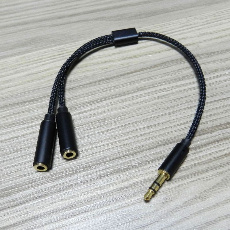 編組3.5mmイヤホン中継線一分二分線器延長線二合一オーディオ線カップル分線|undefined