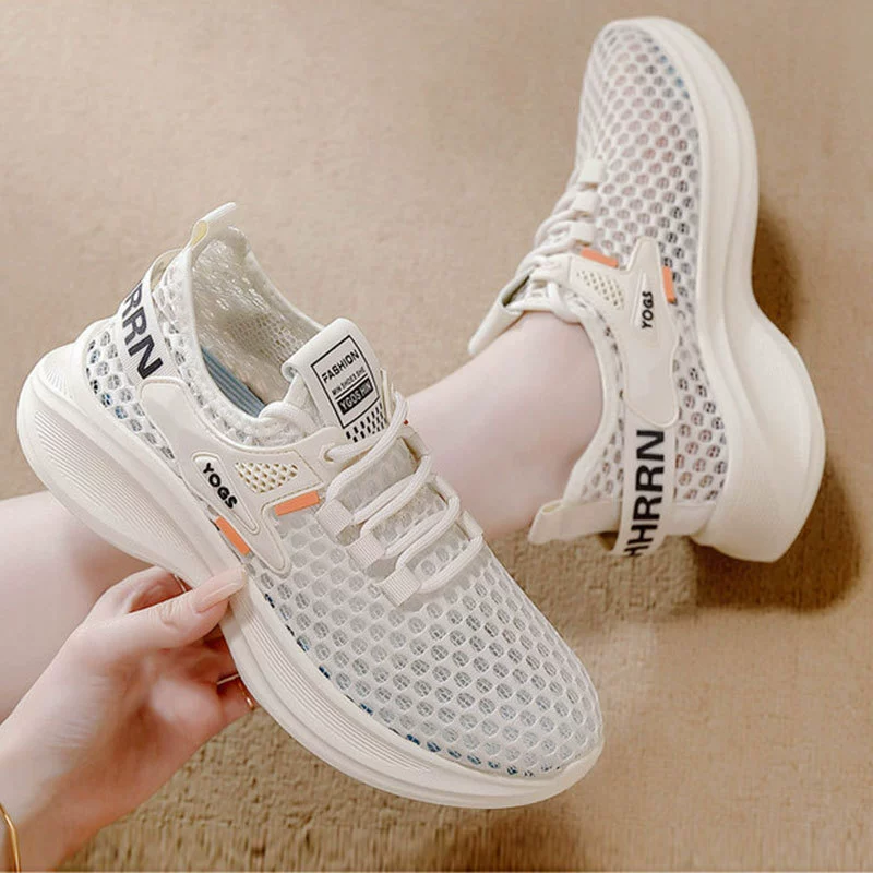 Модные сетчатые туфли для женщин 2025: осенние новинки, легкие повседневные туфли, стильные женские балетки, мягкая подошва, дышащие кроссовки