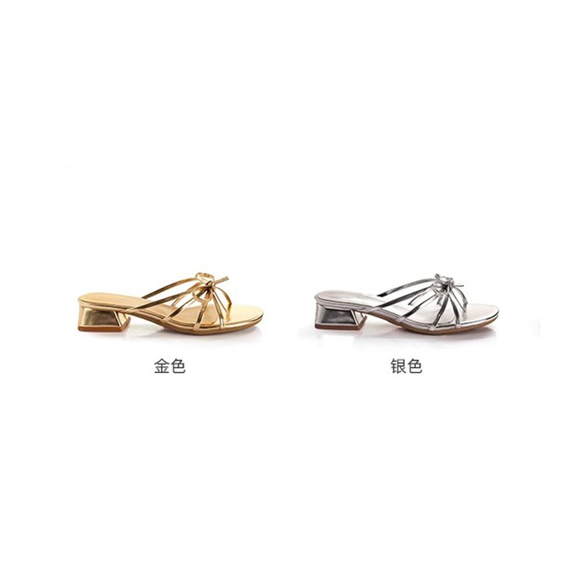 Madre de uva ~ arco dulce francés variedad de tacones gruesos de dedos descubiertos zapatillas romanas de verano para mujeres