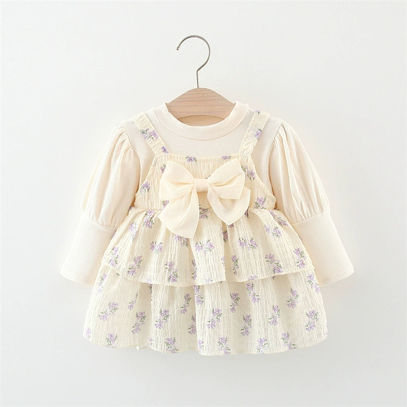 (Cross-border trading), spring cute long-sleeve girl's, bodysuit, fashionable girl's skirt, dress, 2023 collection