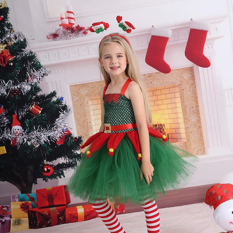 クリスマス子供服子供クリスマス衣装女の子グリーンクリスマスツリードレス祭りドレスプリンセス蓬蓬蓬|undefined