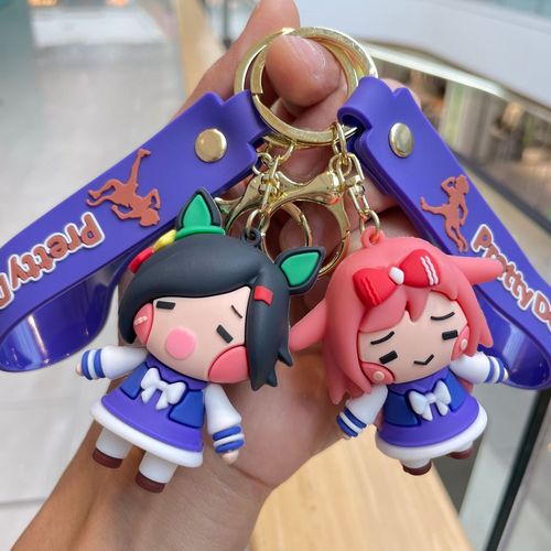 Horse Racing Girl Keychain Game Merch Figure Cartoon Plush Backpack Charms Car Keychain Small Gift Wholesale