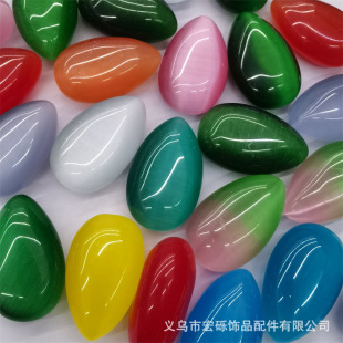 Color cat's eye stone drop-shaped non-porous pendant pool landscaping tourist scenic spot water Taobao crystal ore