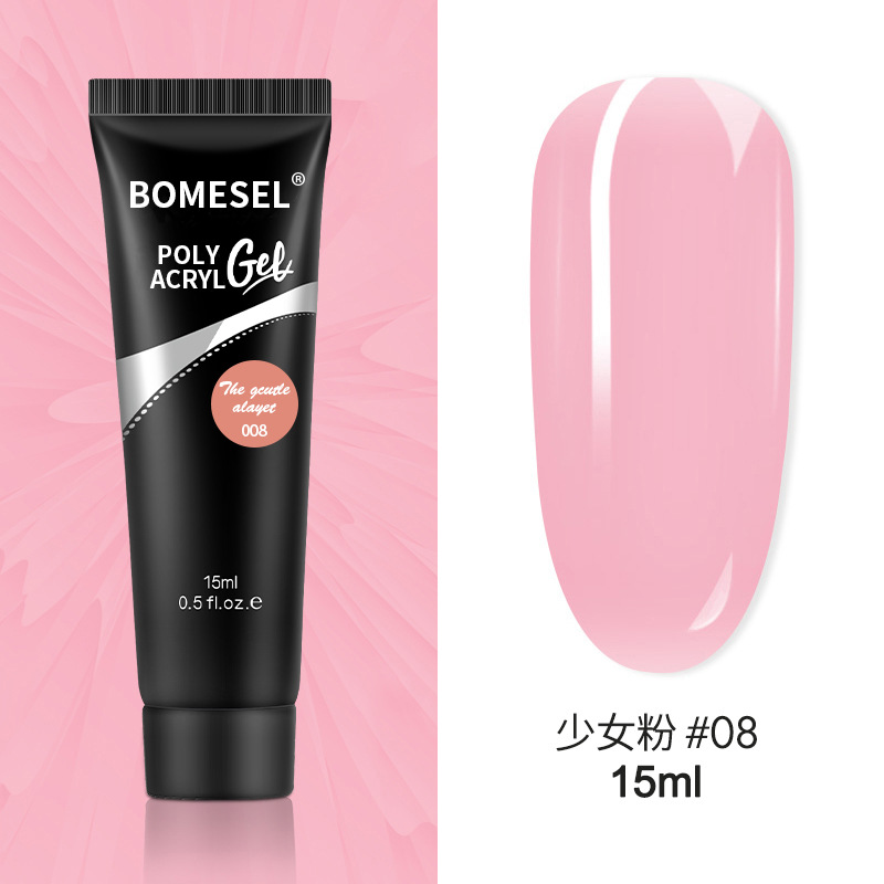 Explosión de uñas de color desnudo de cristal extensión de uñas sin papel modelo de extensión rápida 15ML 30ML