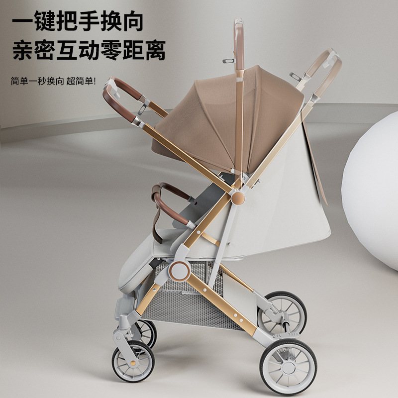 Cochecito de bebé puede sentarse y mentir cochecito de bebé recién nacido simple ultra-ligero cochecito de bebé de un solo clic plegable amortiguador
