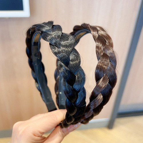  new style braided wig headband, handmade fishbone braided headband, internet celebrity braided hairpin for women