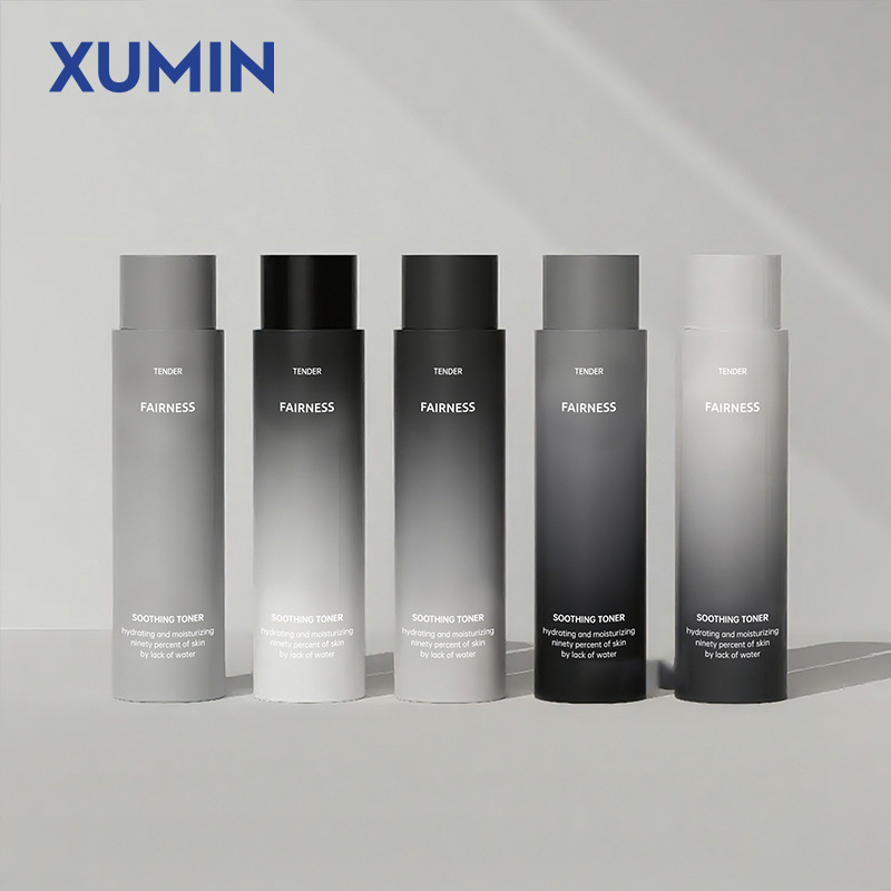XUMIN embalaje cosméticos PET botella de tapa atornillada botella de toner recta 150ml botella de agua de maquillaje frito