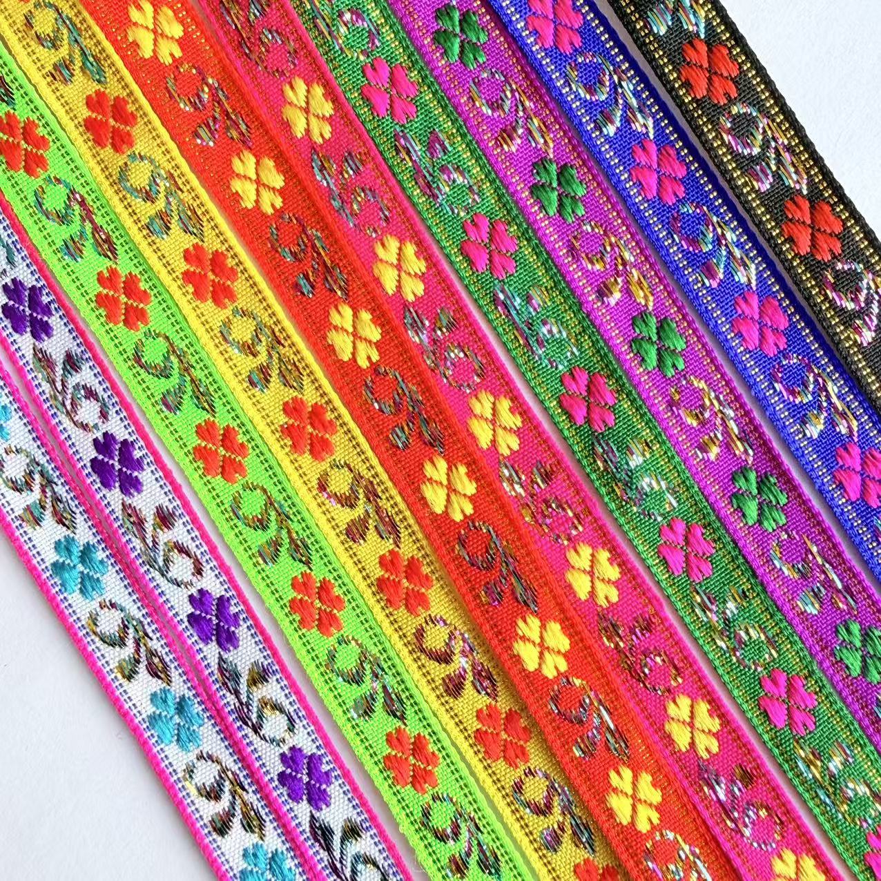 Cinta Jacquard de Estilo Étnico de 1 cm, Nylon, Decorativa, para Ropa y Manualidades image 1