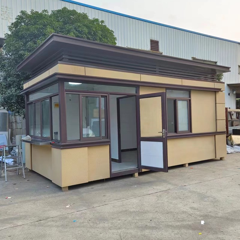 小区保安亭成品真石漆值班休息室活动门房工厂门卫岗亭传达室厂家-阿里巴巴