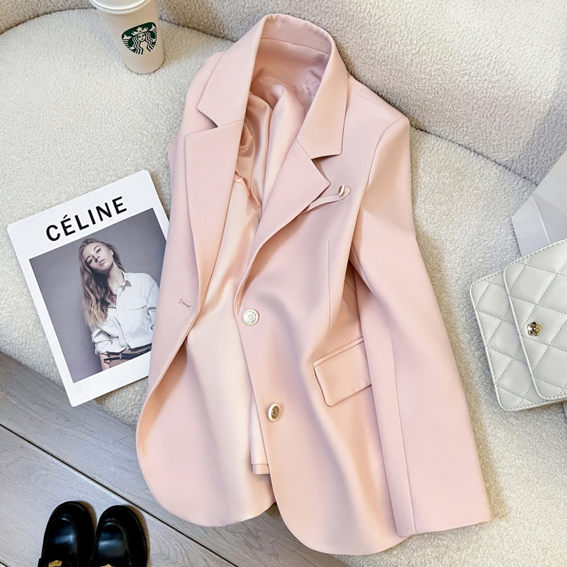 Pink Age-Reducing Blazer for Women 2026 Spring and Autumn New Style High-End Loose Casual Elegant Simple Work Suit