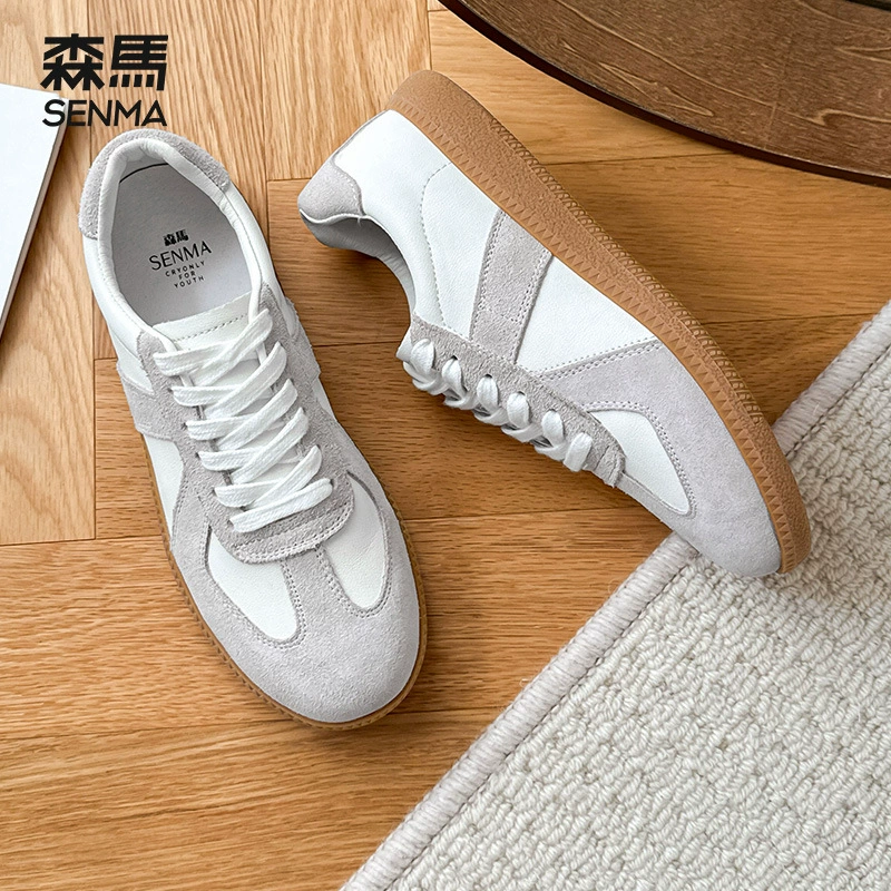 Кроссовки (Semir) спортивные универсальные с мягкой подошвой, белые/бежево‑розовые, 35–40