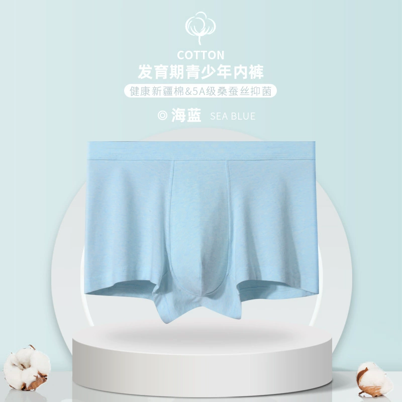 Мужское хлопковое нижнее белье для школьников, шелковые брюки, антибактериальные шорты, для тинейджеров, оптом