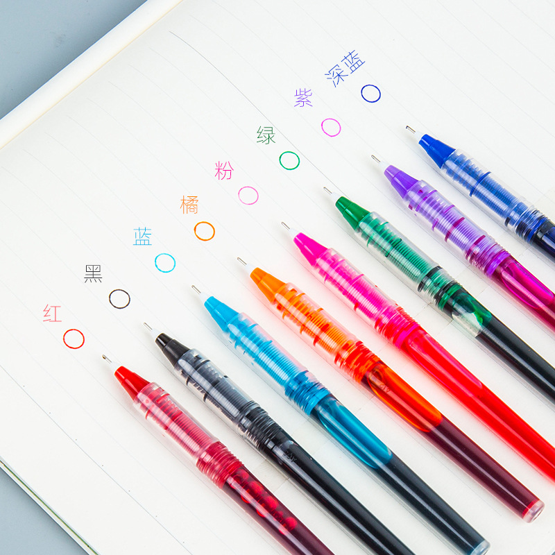 R801A recto-líquido a base de agua de recarga estudiante papelería de oficina recto-líquido pluma de gel de gran capacidad de 0,5mm